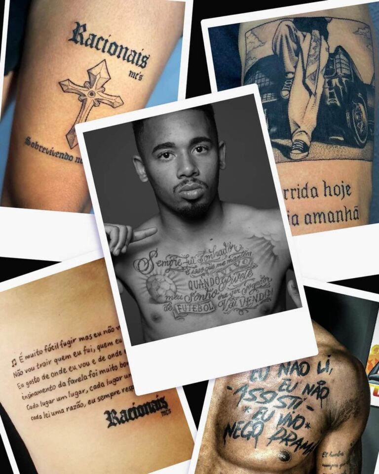 Imagens com tatuagens de fãs em homenagem aos Racionais MC's